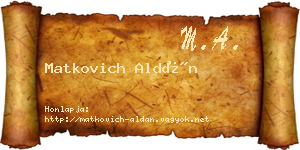 Matkovich Aldán névjegykártya